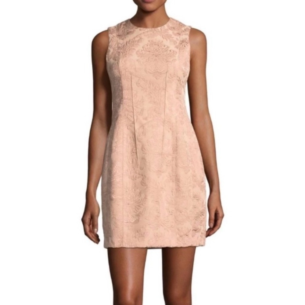 Theory Hourglass Baroque Jacquard Sleeveless Dress Pink Size 8 New With Tags